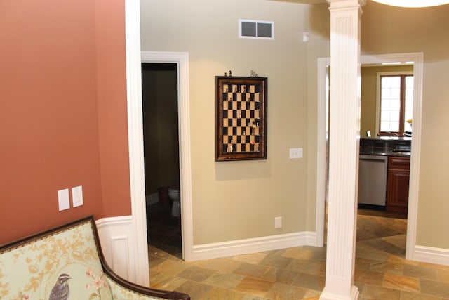 60 Timber Ridge Ct, Milan, MI 48160 - hallway with decorative columns and baseboards