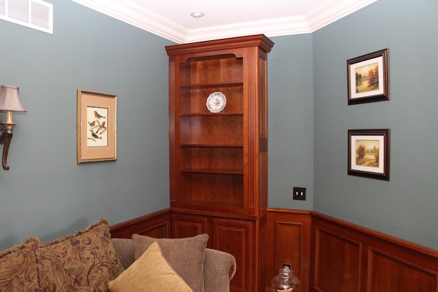 60 Timber Ridge Ct, Milan, MI 48160 - office with crown molding, a decorative wall, and wainscoting