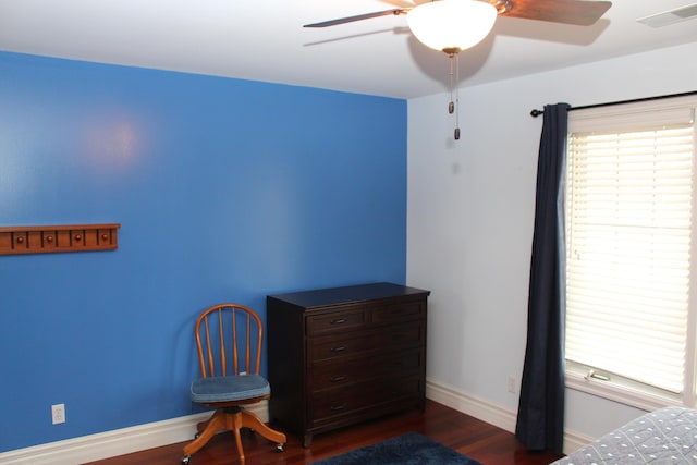 60 Timber Ridge Ct, Milan, MI 48160 - bedroom with dark wood-style floors and ceiling fan