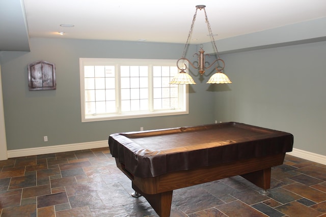 60 Timber Ridge Ct, Milan, MI 48160 - rec room featuring stone tile floors and billiards table