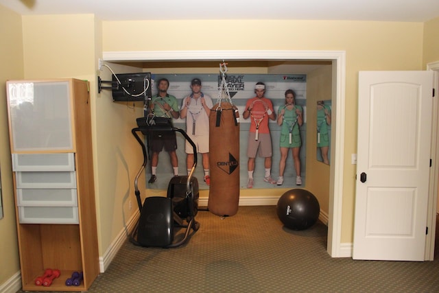 60 Timber Ridge Ct, Milan, MI 48160 - workout room featuring carpet floors and baseboards