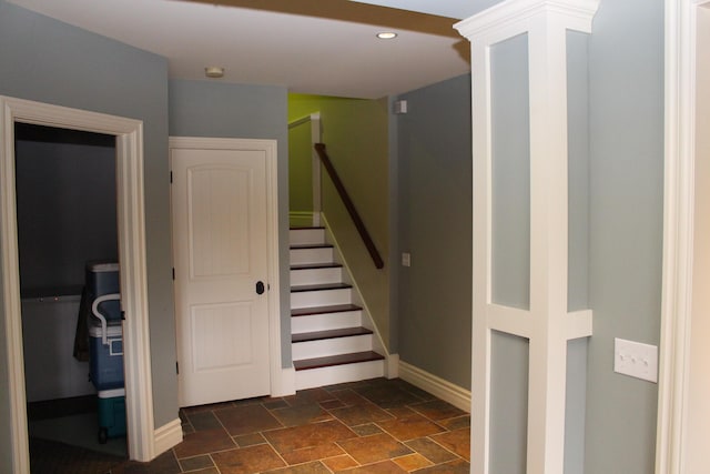 60 Timber Ridge Ct, Milan, MI 48160 - stairway with stone finish flooring and recessed lighting