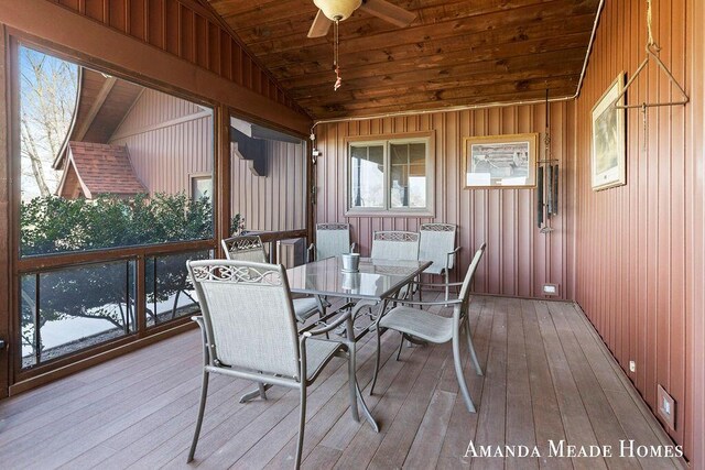 12345 92nd St SE, Alto, MI 49302 - sunroom featuring ceiling fan and outdoor dining space