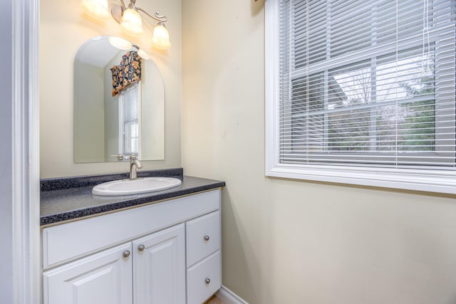 18559 Kreig Dr, Big Rapids, MI 49307 - bathroom with vanity and a wealth of natural light
