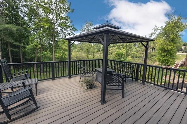 270 Fairway View Dr, Oxford, MI 48371 - wooden deck with a gazebo