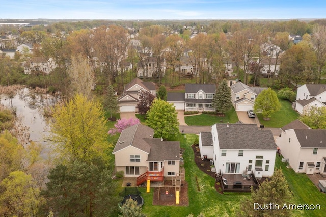 aerial view of residential area