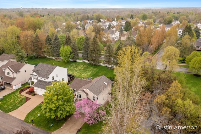 aerial view of residential area
