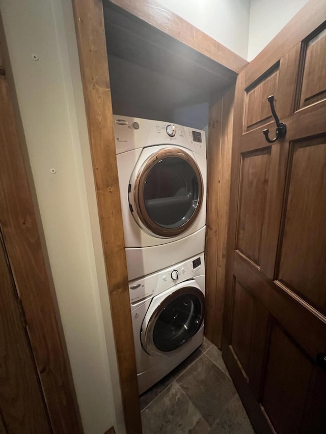 6425 S Taylor Rd, Branch, MI 49402 - laundry room with laundry area and stacked washer / dryer