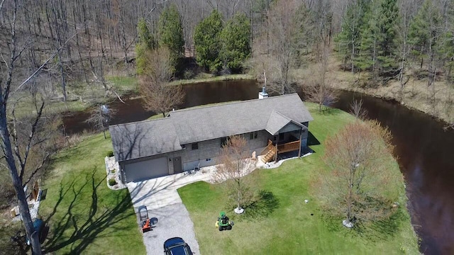 6425 S Taylor Rd, Branch, MI 49402 - drone / aerial view featuring a view of trees and a water view