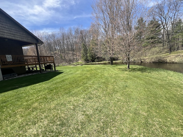 6425 S Taylor Rd, Branch, MI 49402 - view of yard with a wooden deck