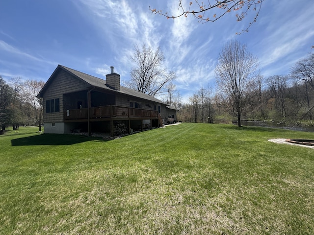 6425 S Taylor Rd, Branch, MI 49402 - view of yard featuring a wooden deck