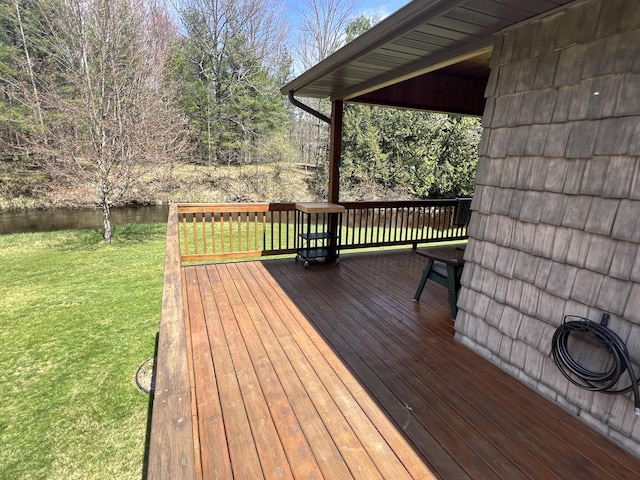 6425 S Taylor Rd, Branch, MI 49402 - wooden terrace with a yard