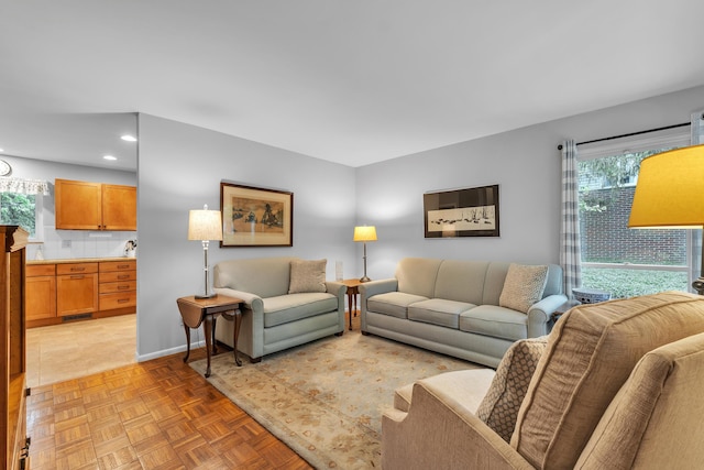 3622 Cushing Ct, Dexter, MI 48130 - living room with healthy amount of natural light, recessed lighting, and baseboards