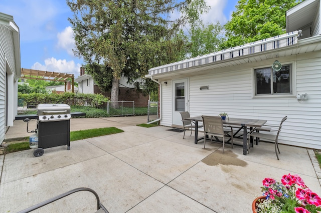 3622 Cushing Ct, Dexter, MI 48130 - view of patio / terrace featuring a pergola, outdoor dining area, and a grill