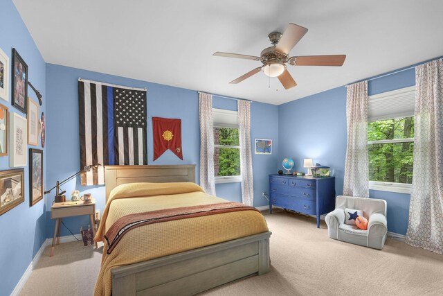 326 Greentree Ln NE, Ada, MI 49301 - carpeted bedroom featuring baseboards and a ceiling fan