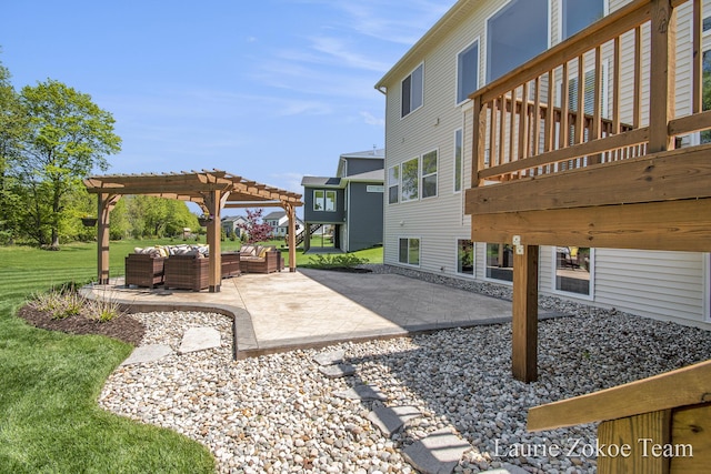 1791 Gloryfield Dr, Byron Center, MI 49315 - view of green lawn featuring a pergola, an outdoor hangout area, and a patio area