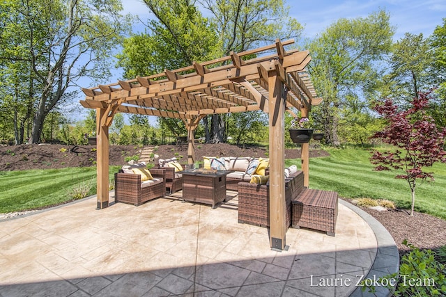 1791 Gloryfield Dr, Byron Center, MI 49315 - view of patio with an outdoor hangout area and a pergola