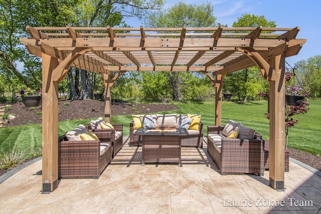 1791 Gloryfield Dr, Byron Center, MI 49315 - view of patio / terrace with an outdoor living space and a pergola