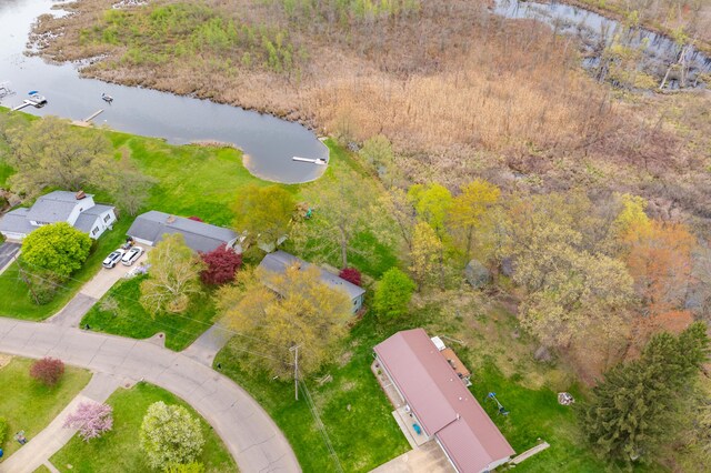 416 Barberry Ave, Portage, MI 49002 - drone / aerial view featuring a water view