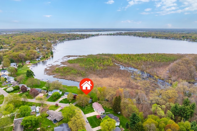 416 Barberry Ave, Portage, MI 49002 - aerial view with a water view and a forest view