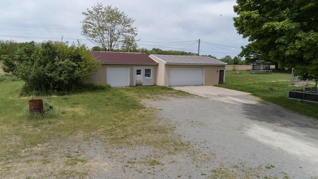 53240 Hemlock Lake Rd, Marcellus, MI 49067 - detached garage with a trampoline