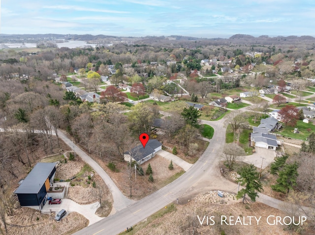 bird's eye view with a residential view