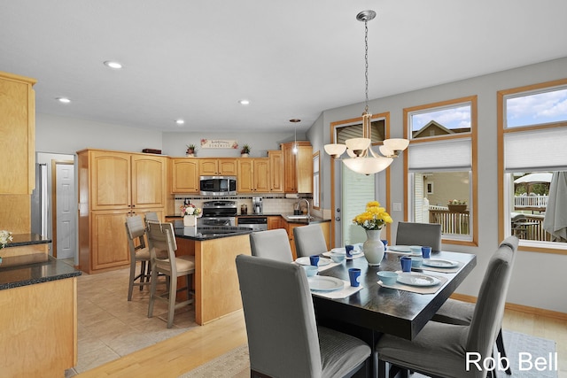 4524 Hidden Ridge Dr, Hudsonville, MI 49426 - dining room with recessed lighting and light wood-style flooring