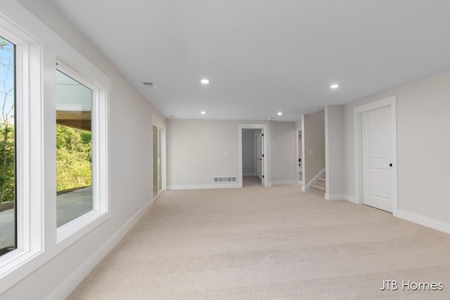 5416 Albright Ave SW Unit 39, Wyoming, MI 49418 - unfurnished room featuring recessed lighting, light colored carpet, and stairs
