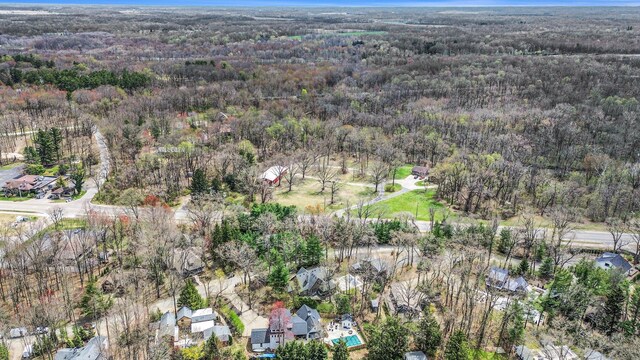 16220 Stones Throw Ln, Union Pier, MI 49129 - aerial view featuring a residential view and a forest view