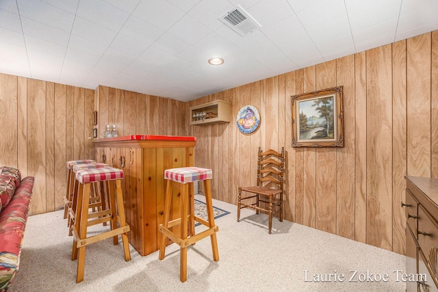 347 Dewitt Ln, Spring Lake, MI 49456 - indoor dry bar featuring carpet and wood walls
