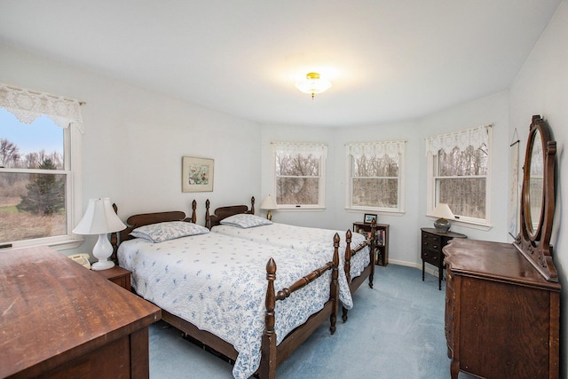 bedroom featuring baseboards and carpet