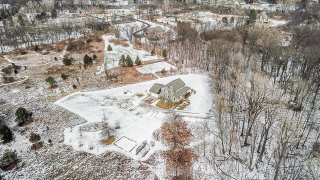 view of snowy aerial view