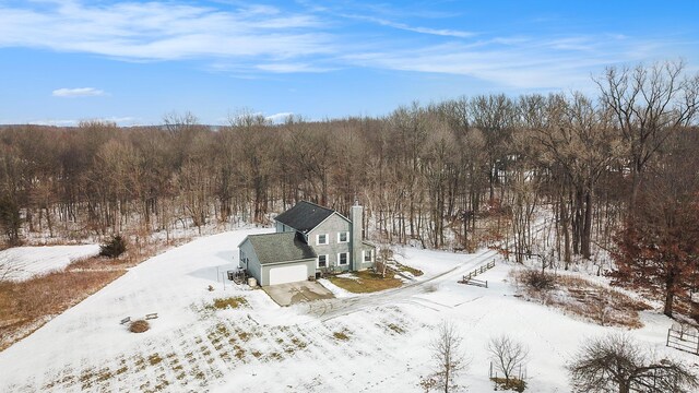 view of snowy aerial view