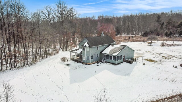 view of snowy aerial view