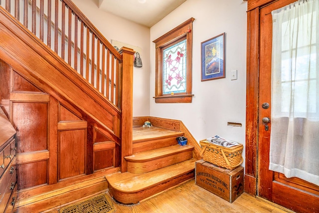 815 Wolcott Ave, Saint Joseph, MI 49085 - staircase with wood finished floors