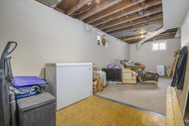 815 Wolcott Ave, Saint Joseph, MI 49085 - basement featuring white fridge