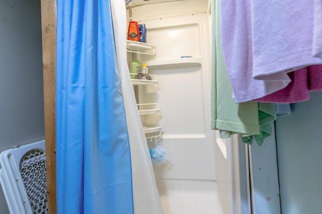 815 Wolcott Ave, Saint Joseph, MI 49085 - bathroom featuring a shower with shower curtain
