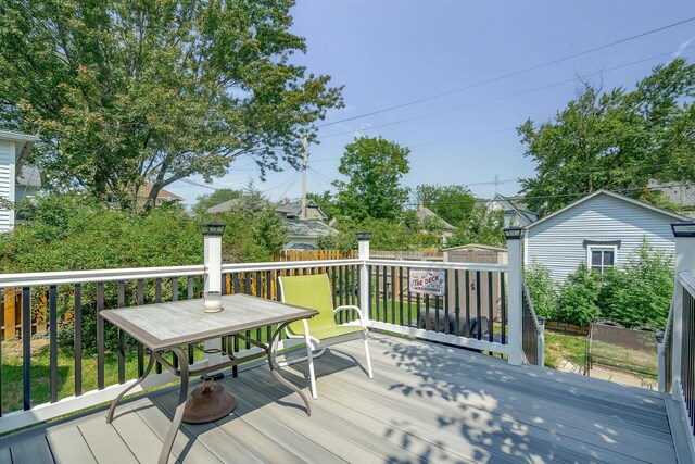815 Wolcott Ave, Saint Joseph, MI 49085 - wooden terrace featuring a fenced backyard