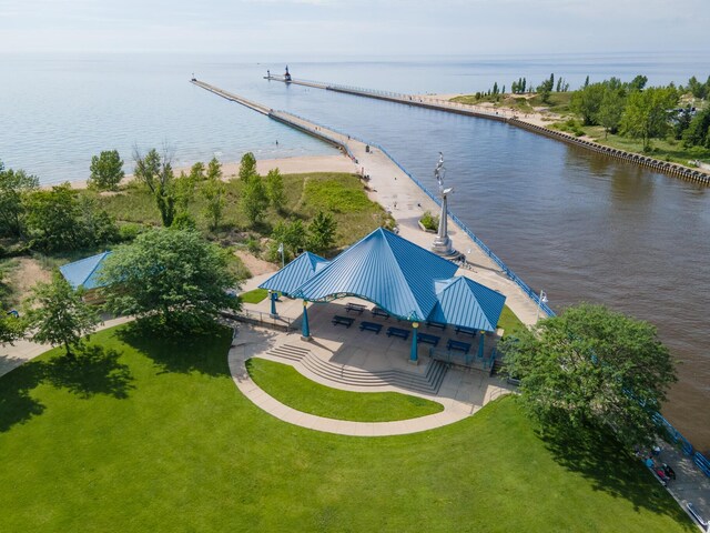 815 Wolcott Ave, Saint Joseph, MI 49085 - drone / aerial view of a large body of water and a notable bridge