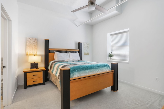 532 Dyckman Ave Unit B1A, South Haven, MI 49090 - bedroom with light colored carpet, baseboards, and a ceiling fan