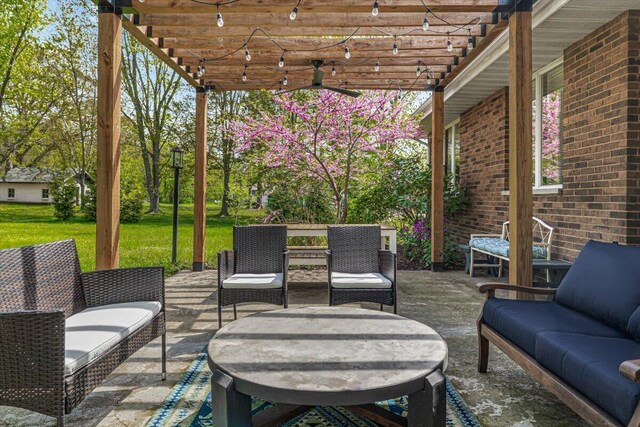 5407 Browntown Rd, Sawyer, MI 49125 - view of patio / terrace with a pergola and an outdoor hangout area