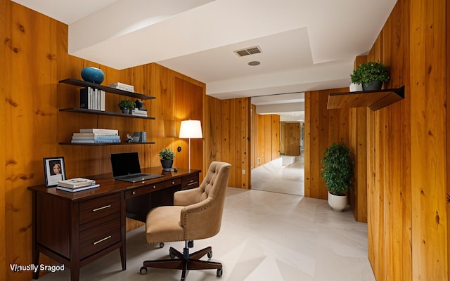 3949 Waldenwood Dr, Ann Arbor, MI 48105 - office area featuring wooden walls