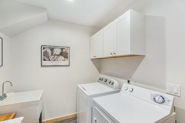 17389 Rapids Dr, Hersey, MI 49639 - washroom with independent washer and dryer and cabinet space