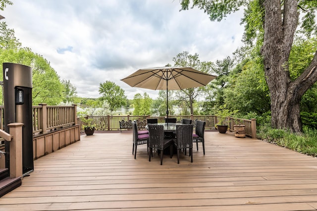 10985 E Pleasant Lake Rd, Manchester, MI 48158 - wooden deck with outdoor dining area