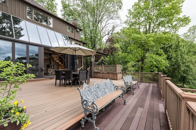 10985 E Pleasant Lake Rd, Manchester, MI 48158 - deck with outdoor dining area