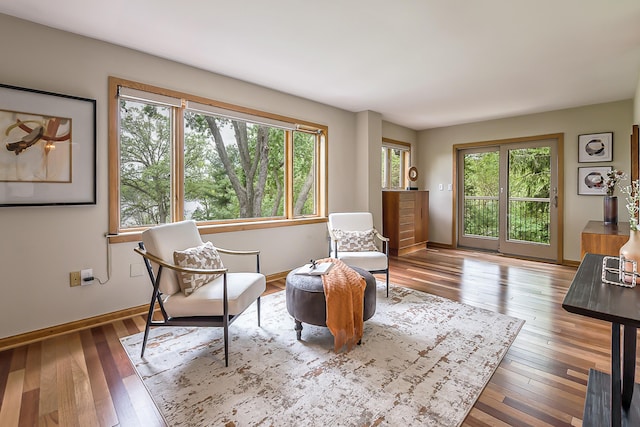 10985 E Pleasant Lake Rd, Manchester, MI 48158 - living area featuring wood-type flooring and baseboards