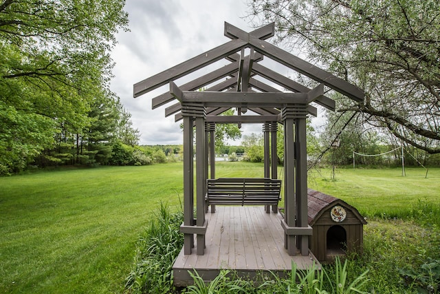 10985 E Pleasant Lake Rd, Manchester, MI 48158 - deck featuring a yard