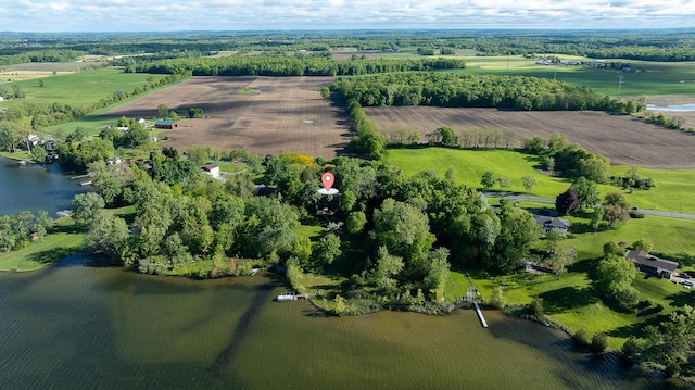 10985 E Pleasant Lake Rd, Manchester, MI 48158 - aerial view of property and surrounding area featuring rural landscape and a large body of water