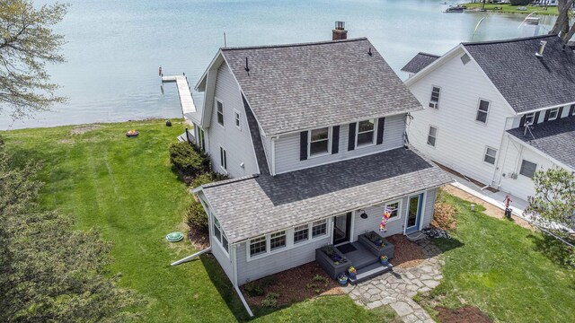 447 Paradise Ln, Horton, MI 49246 - view from above of property with a large body of water