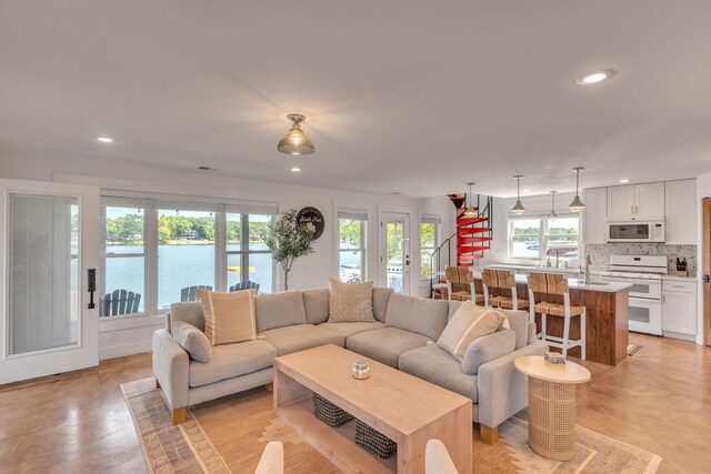 67592 95th Ave, Dowagiac, MI 49047 - living room with recessed lighting and a water view